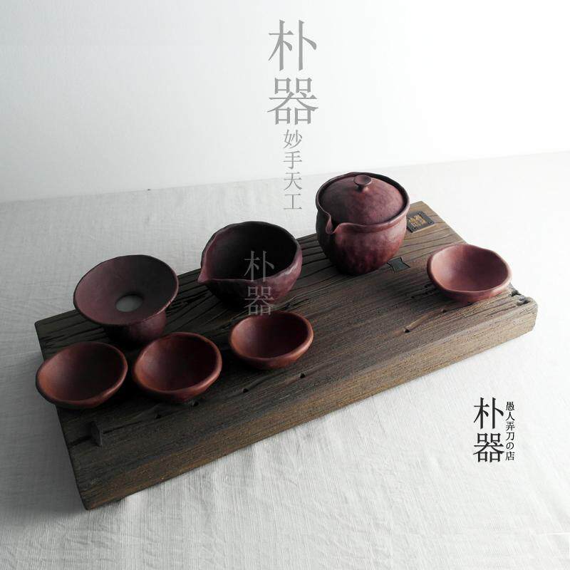 紫砂粗陶茶台++家用大茶海+手工仿古木朽木+蓄水+储水式干泡茶盘