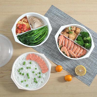 微波炉专用的碗分格盘加热饭盒双层热菜神器用具塑料盆光波炉器皿