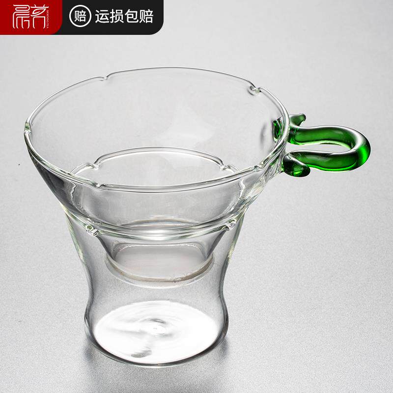 功夫茶具过滤网泡茶公道杯带茶滤精品创意加厚玻璃耐热茶漏器套装