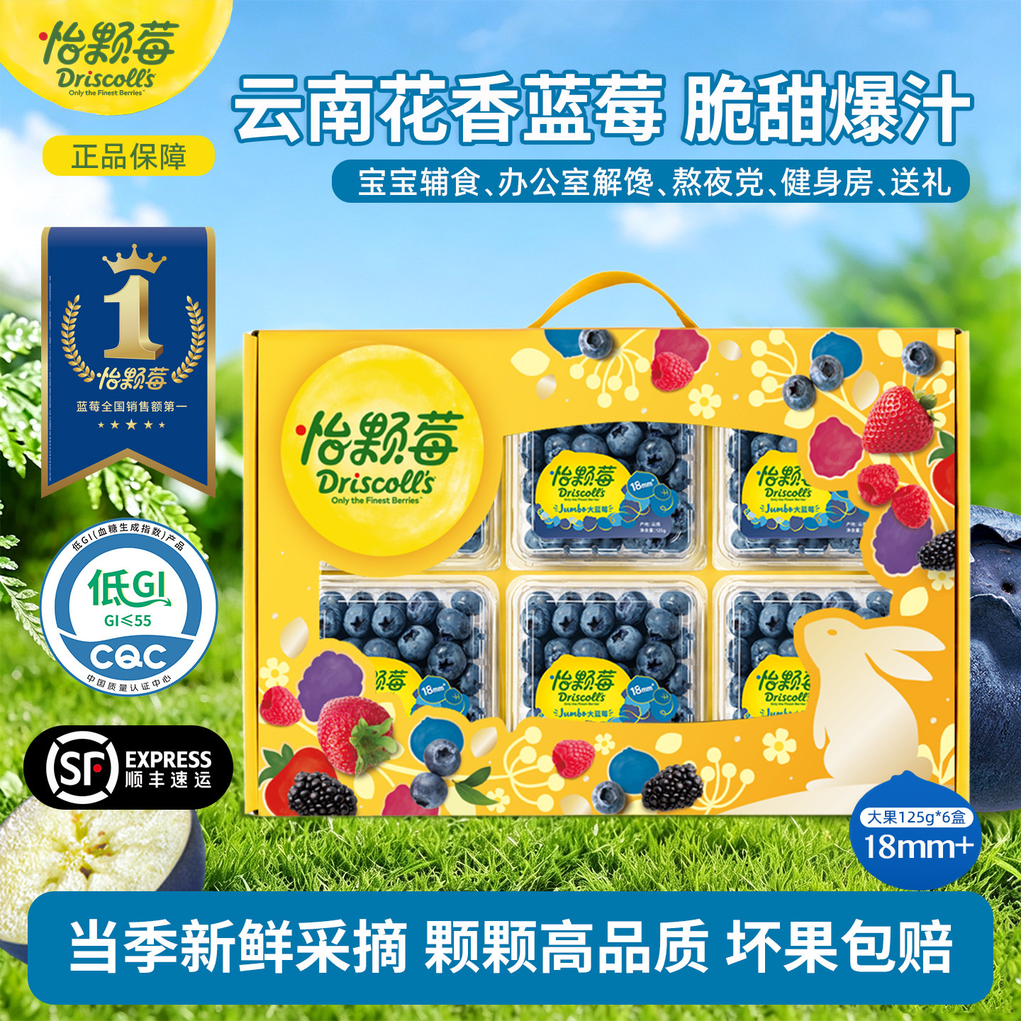 【中秋礼盒】正品怡颗莓云南蓝莓新鲜水果礼盒节日送礼高端精品