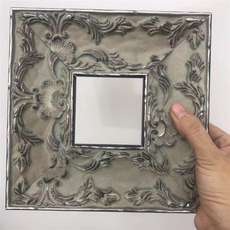 灰色古典中古复古画框装裱幕布挂墙客厅实木定制挂钩油画装裱画布