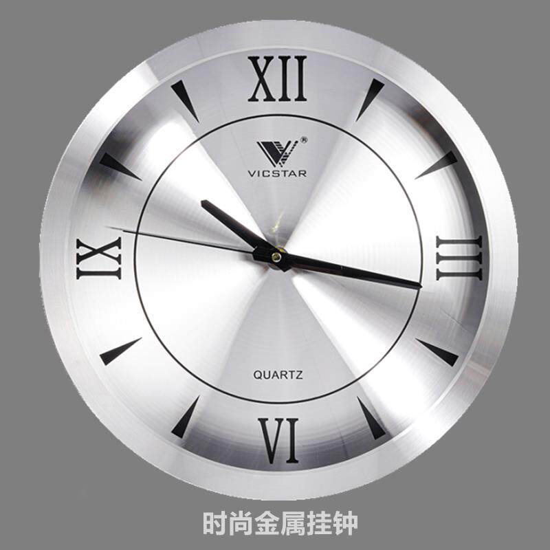 酒店挂墙北京墙宾馆大堂前台圆形金属简约北欧时尚家用客厅挂钟表