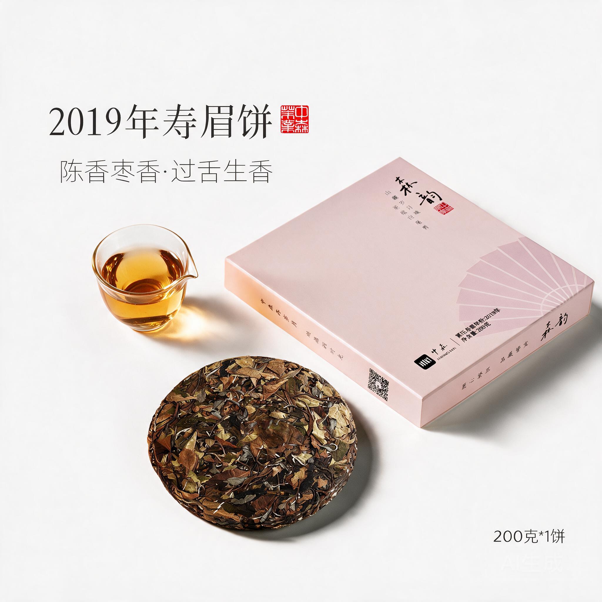 中森2019福鼎寿眉饼200g糯香