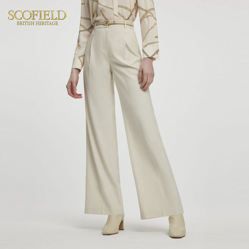 【scofield奥莱】女装气质都市风西装裤高腰阔腿裤春夏