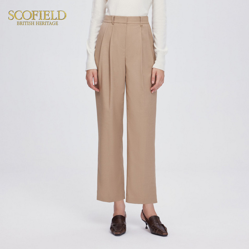 【scofield奥莱】女装老钱风通勤高腰西装裤休闲长裤秋季裤子