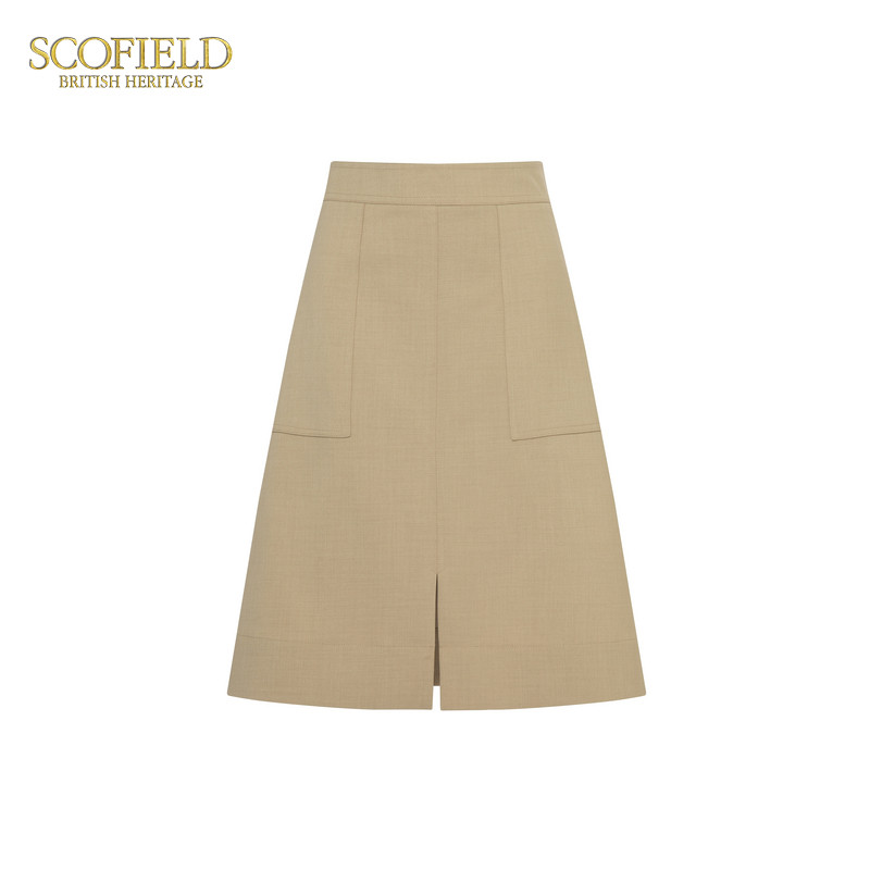 【scofield奥莱】女装简约休闲A字裙摆高腰设计半身裙夏季短裙