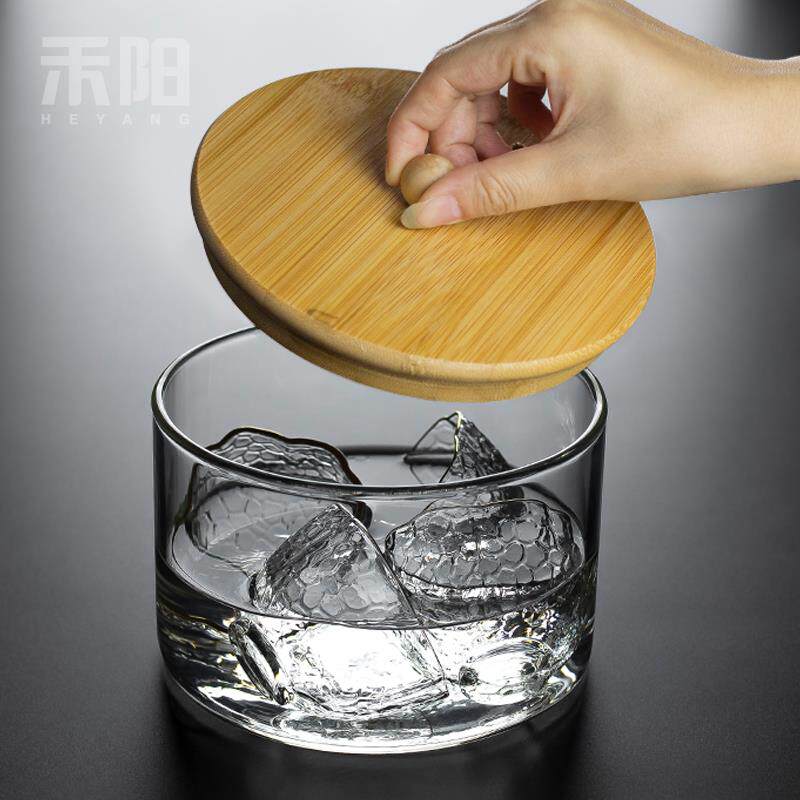 禾阳+透明玻璃茶洗家用大容量水盂日式洗茶碗带盖耐高温器皿水洗