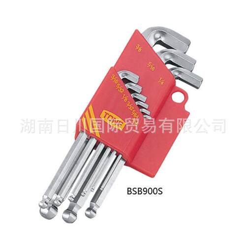 日本TONE前田 BSB900S 球头内六角扳手套装 英制 拓耐机修L型工具