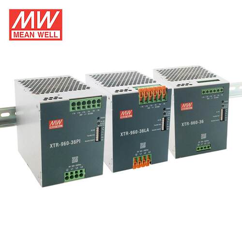 明纬960W导轨电源XTR-960超薄AC-DC工业国际安规24V/36V/48V