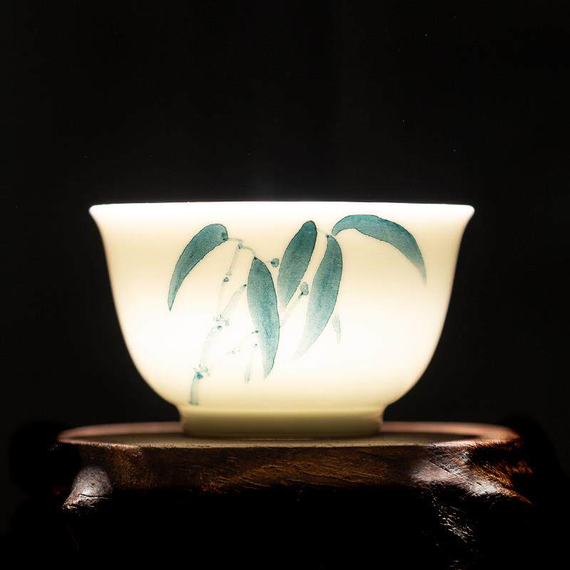 洪窑景德镇陶瓷手绘青花釉下彩品茗杯小杯子闻香杯功夫茶具主人杯
