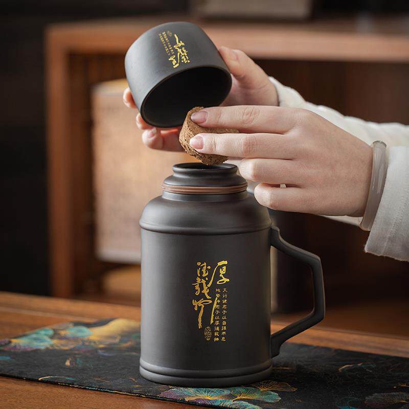 高档紫砂小暖壶带盖子焖泡茶壶茶杯套装办公室大容量创意马克杯水