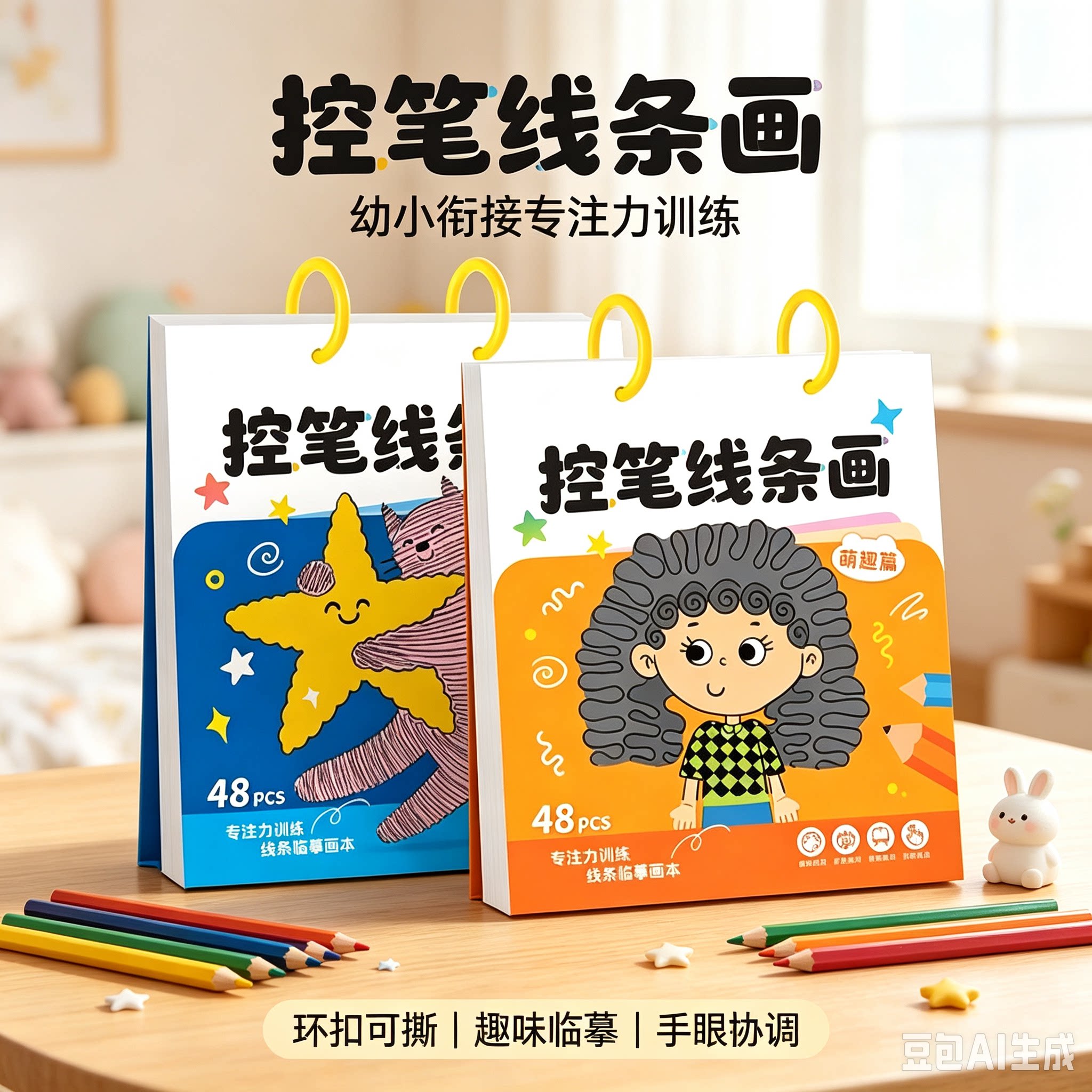 儿童控笔线条画3~6岁早教启蒙专注力幼儿控笔训练描摹绘画JT一