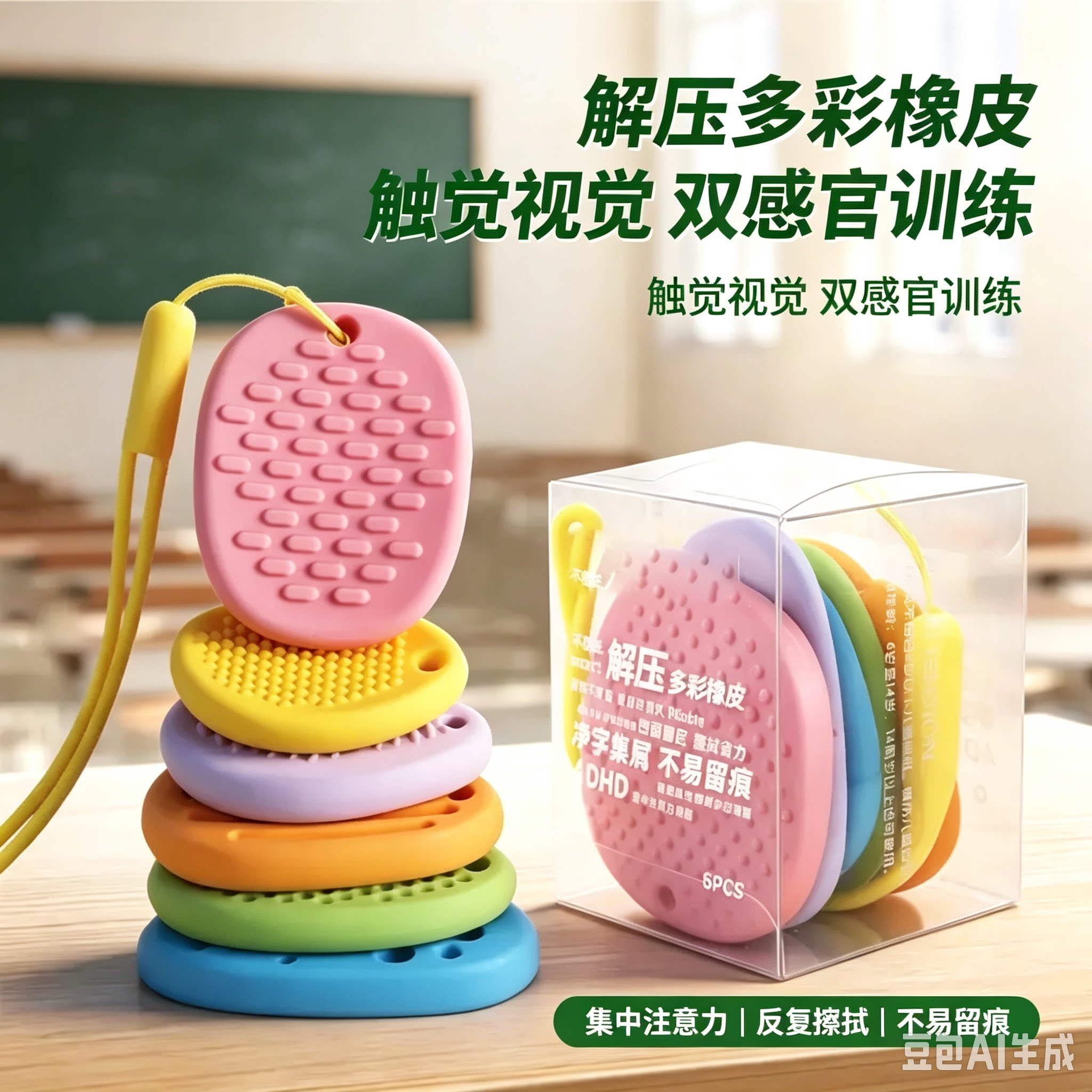 【老师推荐】感官石橡皮学生擦干净学生集中专注缓解解压神器MD6