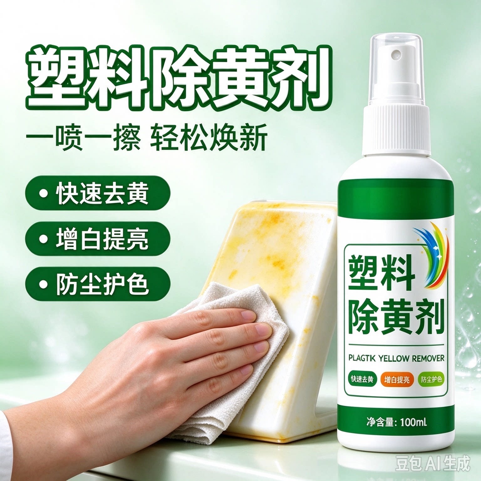 【到手6瓶】塑料除黄剂家用塑料去污清洁剂去黄清洗神器HQ