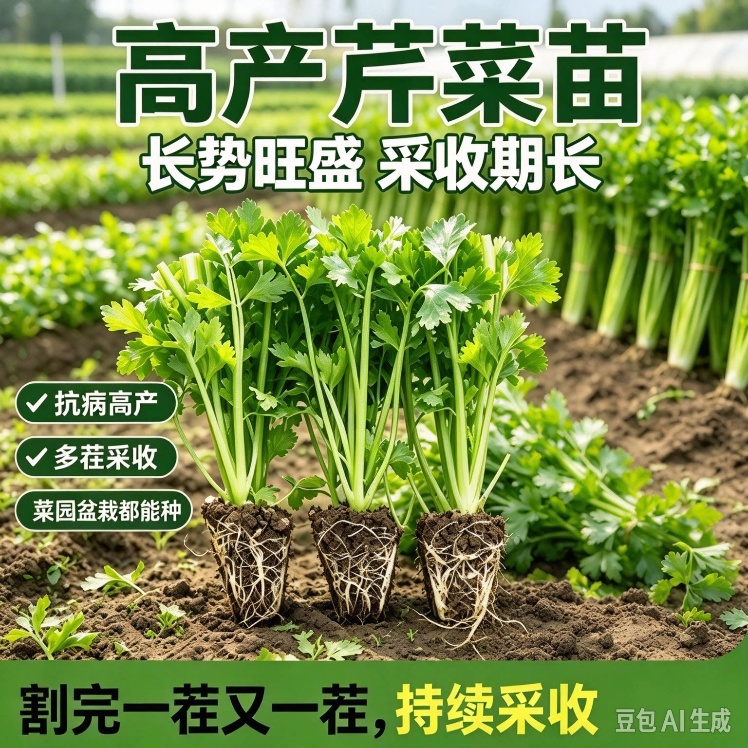 脆嫩皇后大西芹苗带土秧苗高产阳台露地四季盆栽耐寒蔬菜秧苗JT