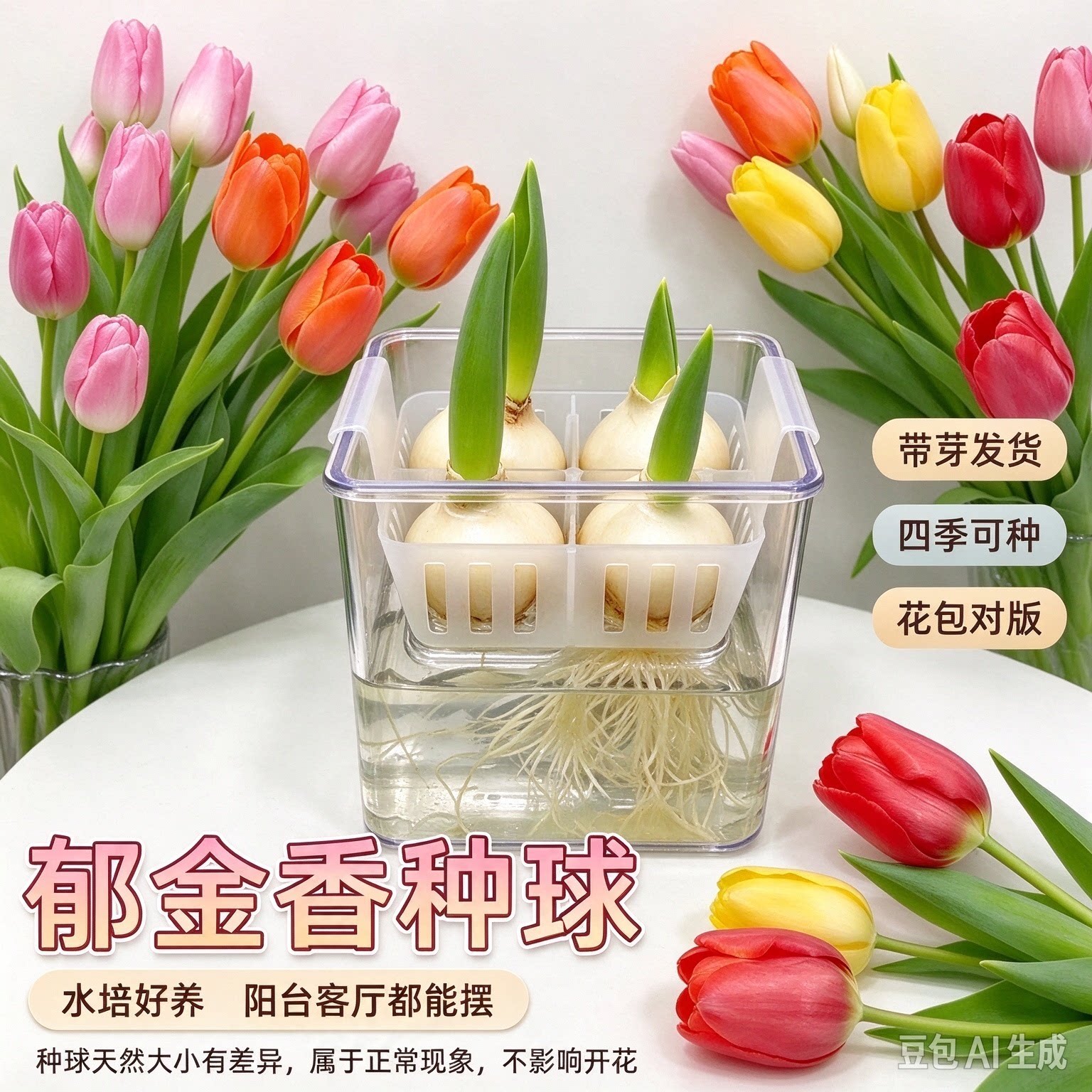 【郁金香种球】水培郁金香种球土培室内外阳台小院种植花卉种球xy