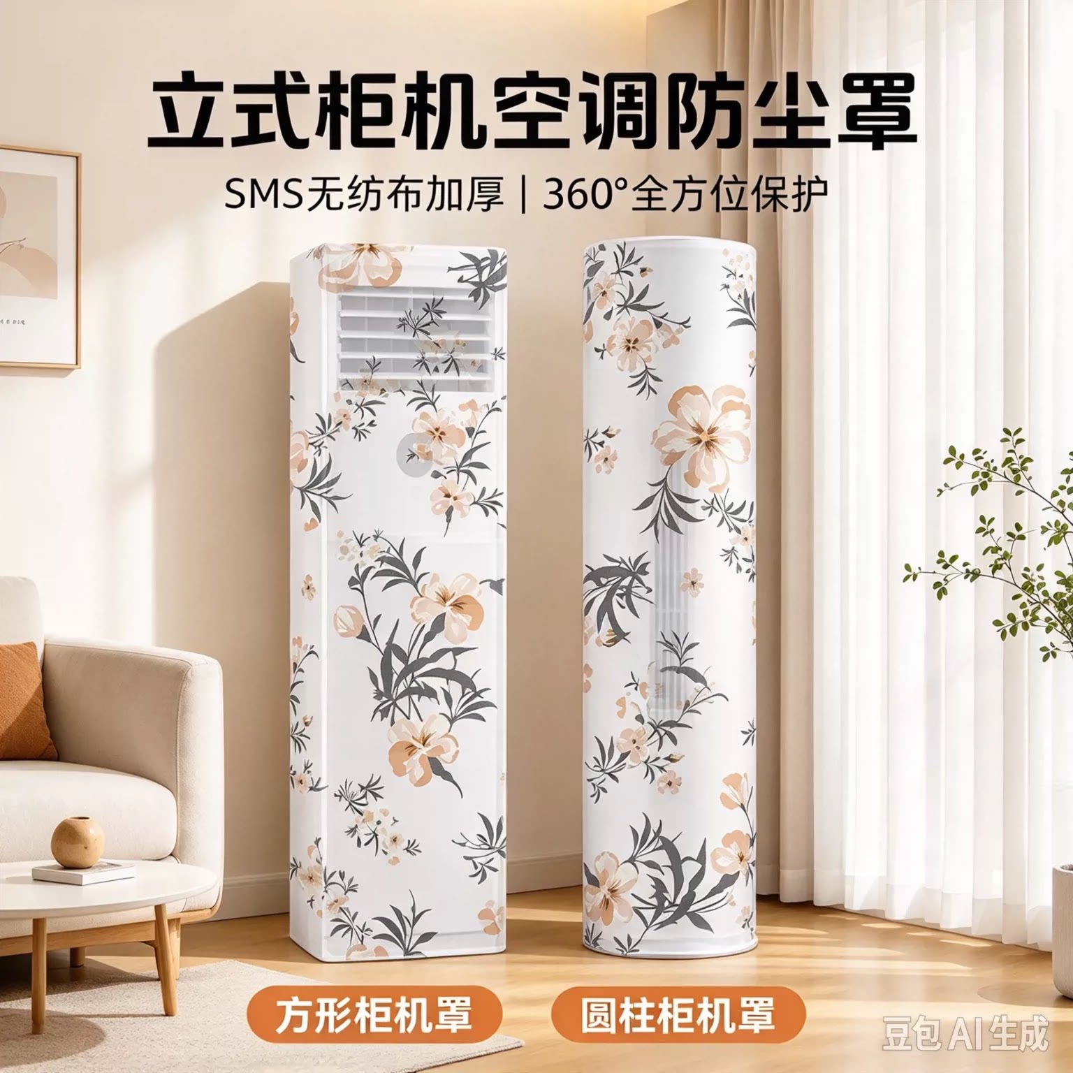 空调防尘罩通用立式空调全包保护套高弹力无纺布挂机罩空调罩JT2
