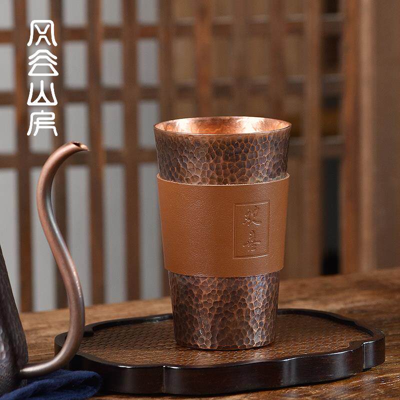 手工紫铜马克杯复古创意水杯家用主人杯茶杯办公咖啡杯泡茶杯防烫