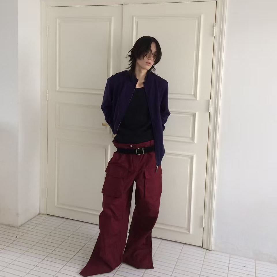 SFTTR藏青色极简圆领针织衫外套