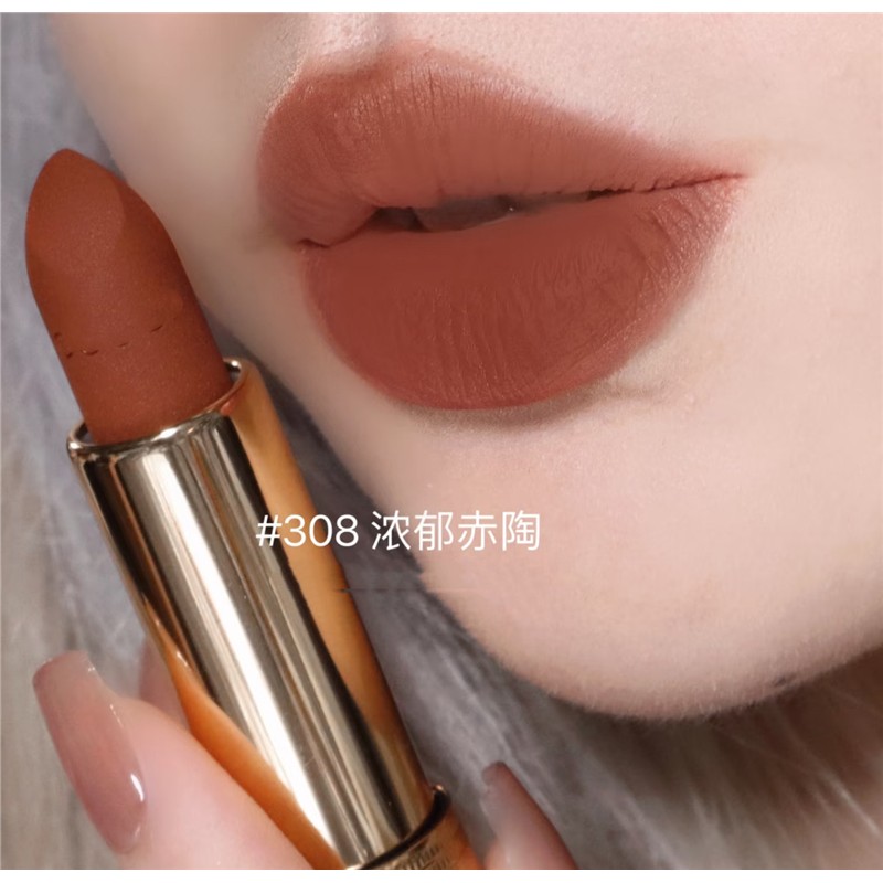 焦糖脏橘美炸天!G的金管口红308陶土焦糖色丝滑浓郁哑光黄皮天菜