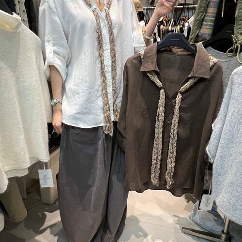 十三行2026早衬秋QDX袖新款法式文艺波衫点飘带女宽松显瘦长气质