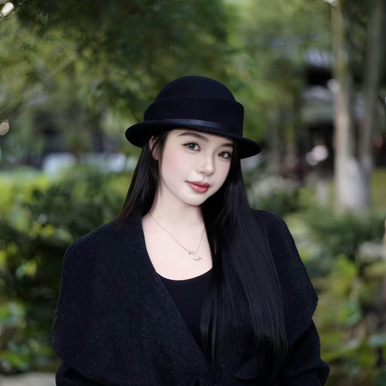 妤你好法式赫本风羊毛礼帽毡帽显脸小女秋冬款千金风轻奢礼帽