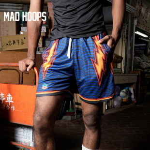 Madhoops原创美式经典篮球闪电短裤男透气速干三分运动宽松健身裤