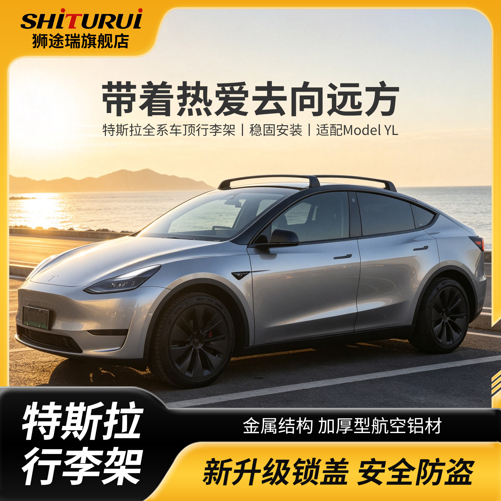 特斯拉车顶行李架行李箱自行车架
