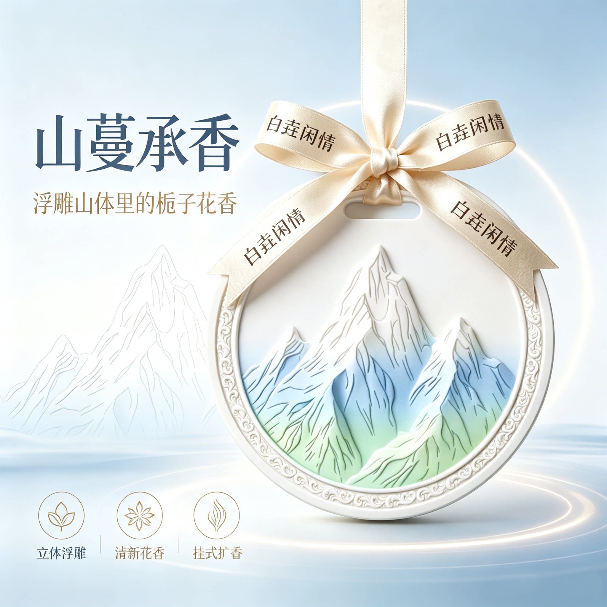白垚闲情立体浮雕扩香石膏香薰