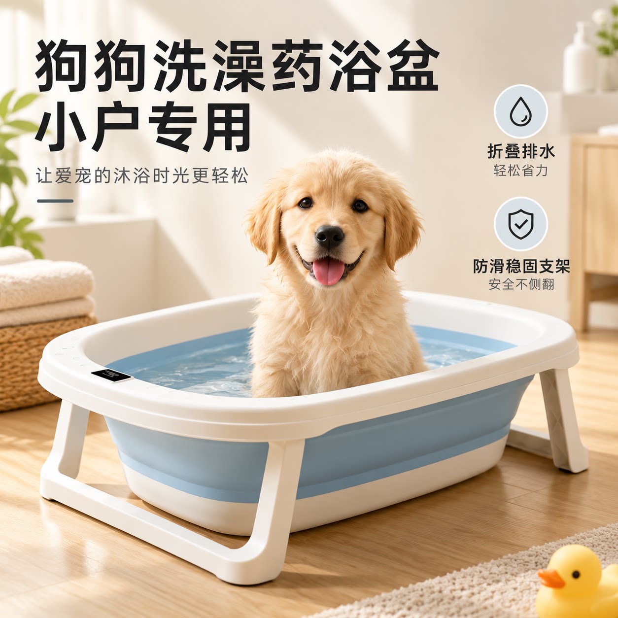 狗狗洗澡盆专用小型犬中型犬宠物洗澡池猫咪专用浴盆排水带泡澡桶