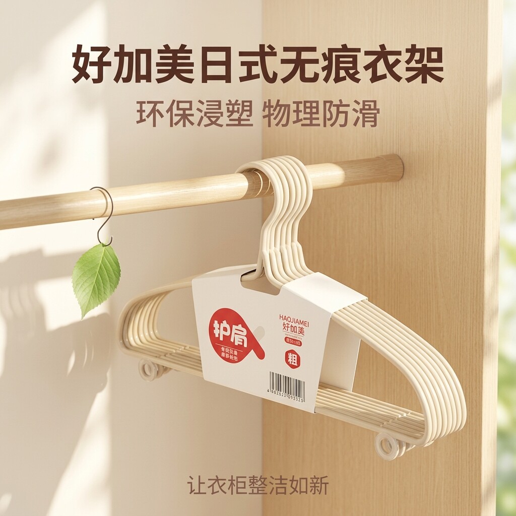 【好加美】护肩成人加粗加厚衣架防滑学生宿舍晾衣架无痕旅行必备