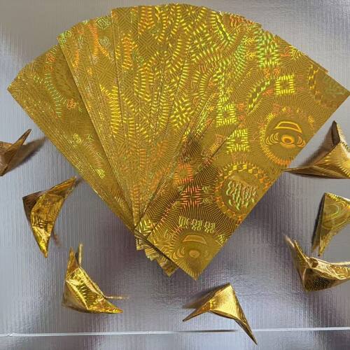 4*15厘米金银两色碎银子镭射折纸（进口）