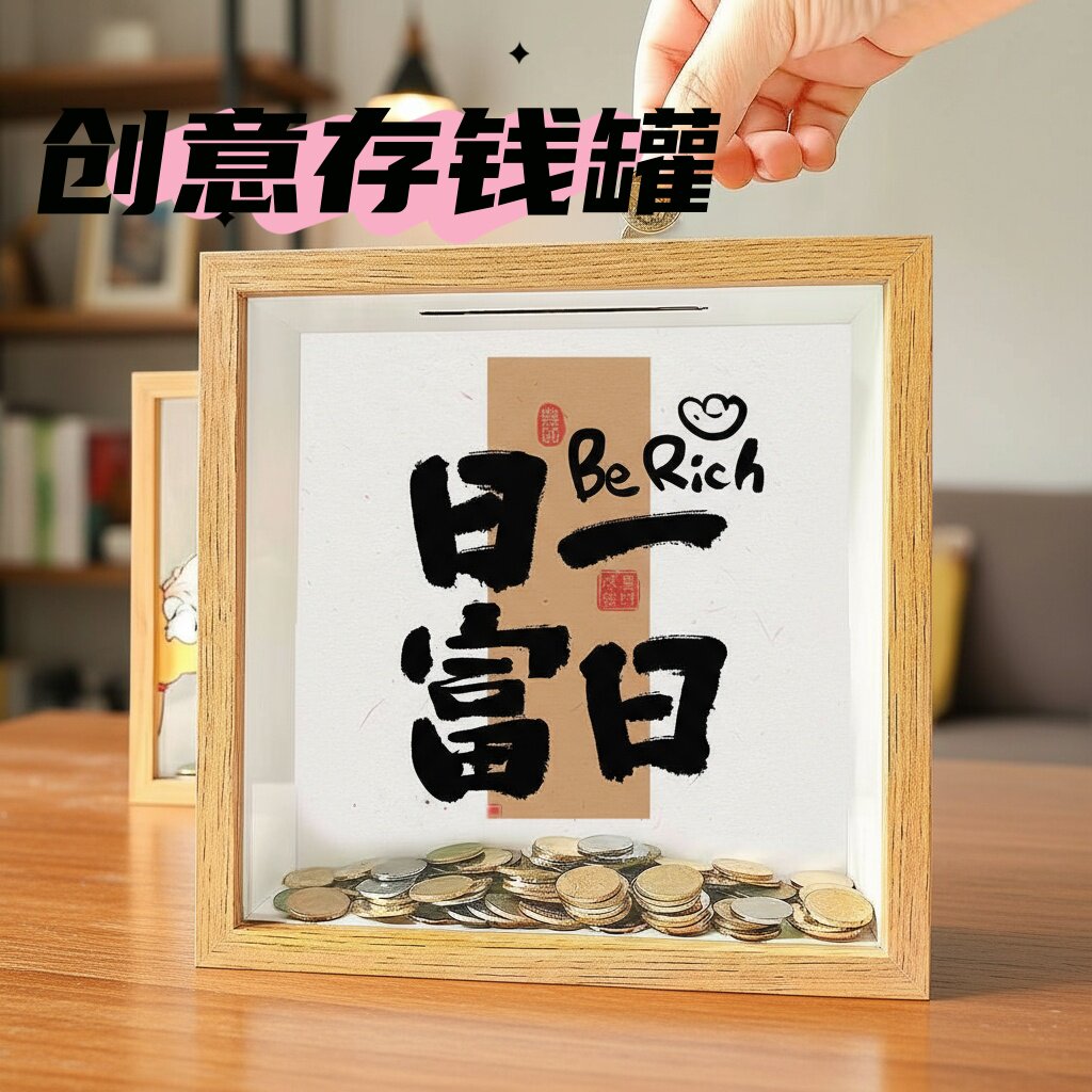 2026新款透明硬币相框存钱罐