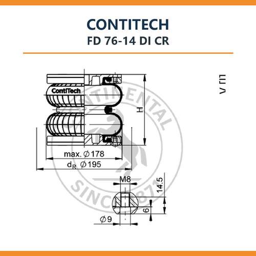 CONTITECH气囊 康迪泰克空气弹簧 FD 76-14 DI CR 工业震隔振器