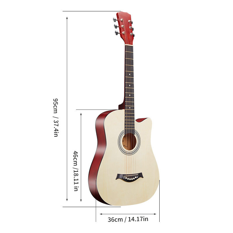 吉他38寸跨境套餐民谣练习琴木乐器工厂大量现货guitar厂家批发