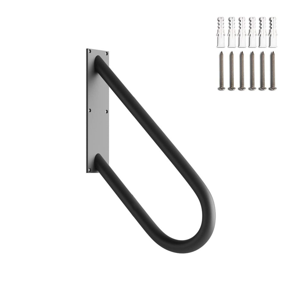 U形楼梯扶手黑色铁壁挂式台阶扶手洗手间门廊车库楼梯安全扶手杆