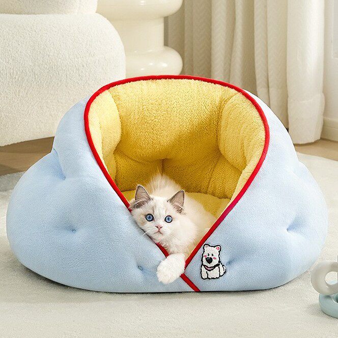 跨境猫垫子四季通用的半封闭式幼猫咪冬季沙发床狗窝宠物房子狗窝