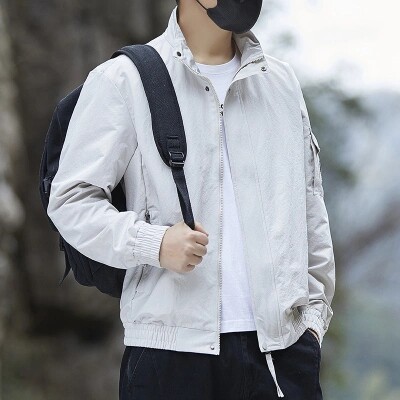 新款纯色立领夹克男外套男冲锋衣男情侣款P18