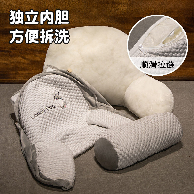 毛绒床头靠垫软包护腰靠枕大靠背床靠沙发床上抱枕靠背垫睡觉枕头