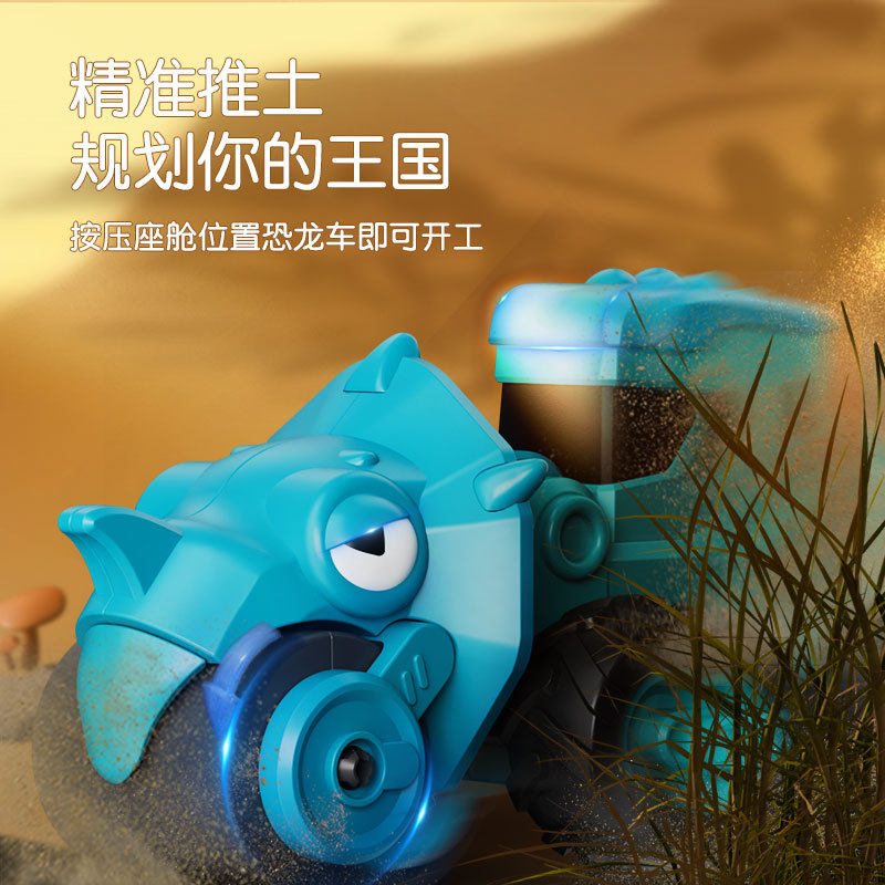 儿童按压恐龙工程车汽车玩具跨境工程车套装男女孩挖掘机翻斗车