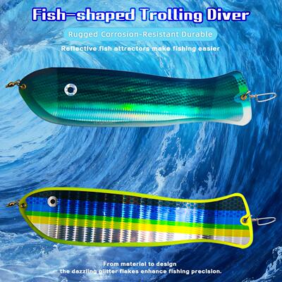 32cm鱼型潜水板闪光器Salmon Fish Shape Paddle Trolling Diver