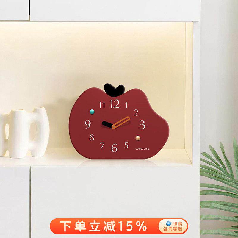 多巴胺客厅桌面时钟摆件装饰品创意玄关柜摆台式钟表座钟静音时钟