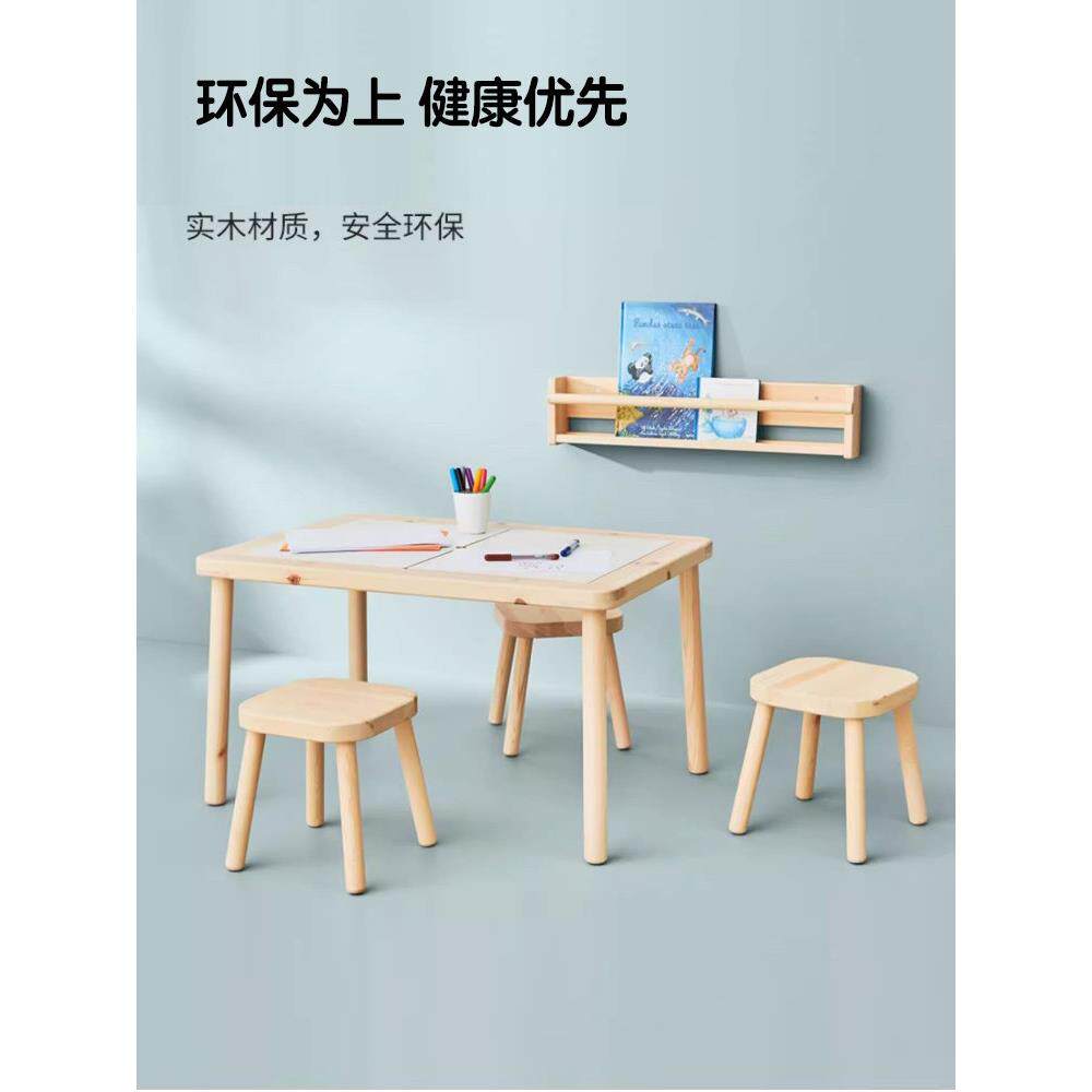 实木儿童学习桌椅套装幼儿园宝宝早教桌2-6岁防滑防倒圆角防撞