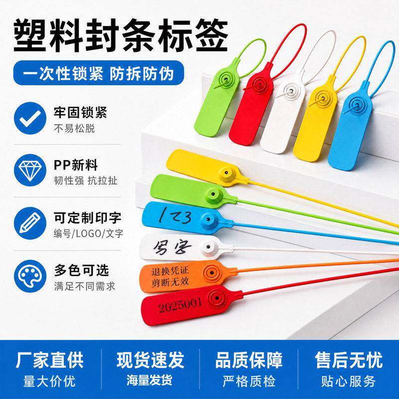 一次性塑料封条标签扎带衣服防调包扣苗木线缆标签牌吊牌防盗扣