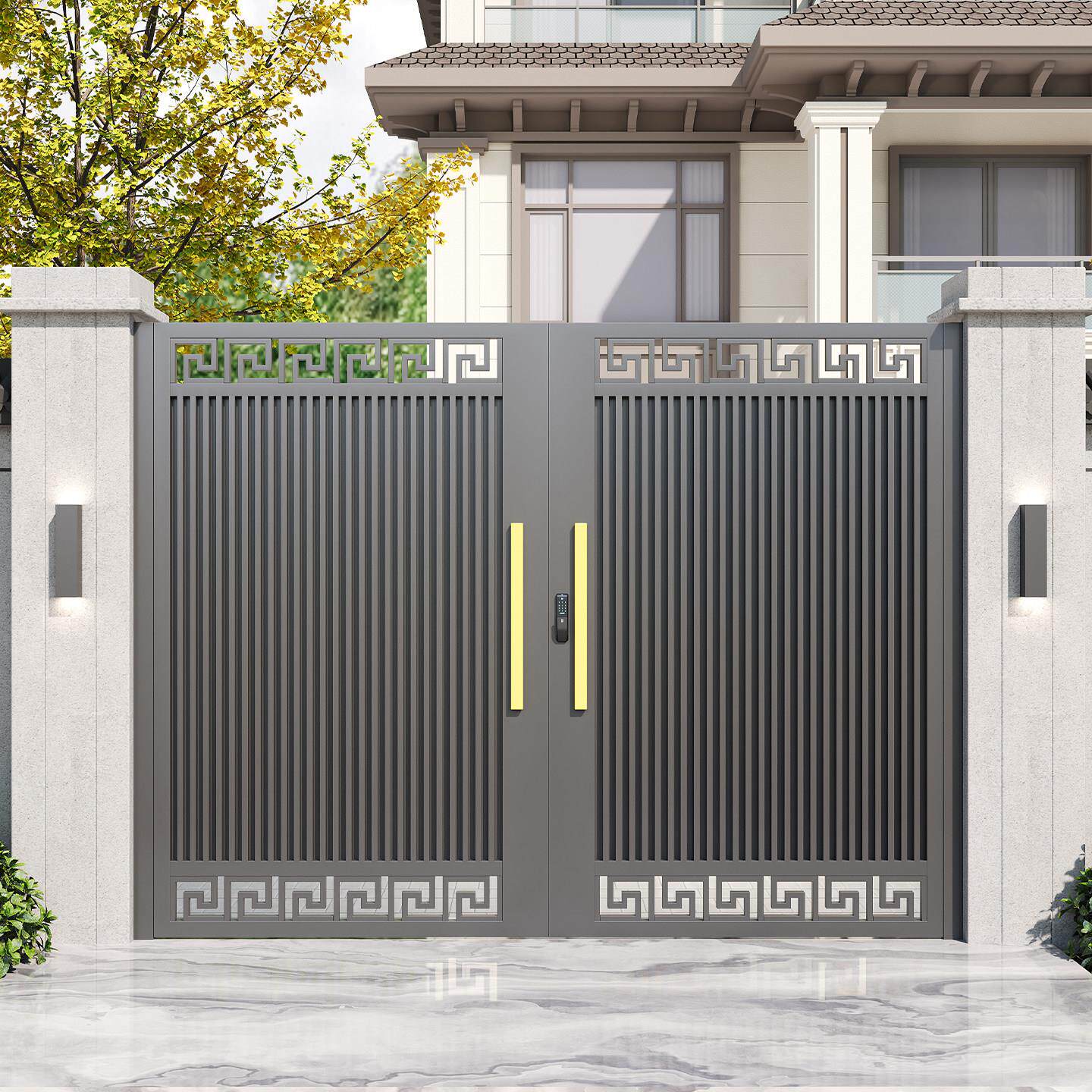 铝合金庭院大门双开门别墅大门院子大门农村自建房大门铝艺大门