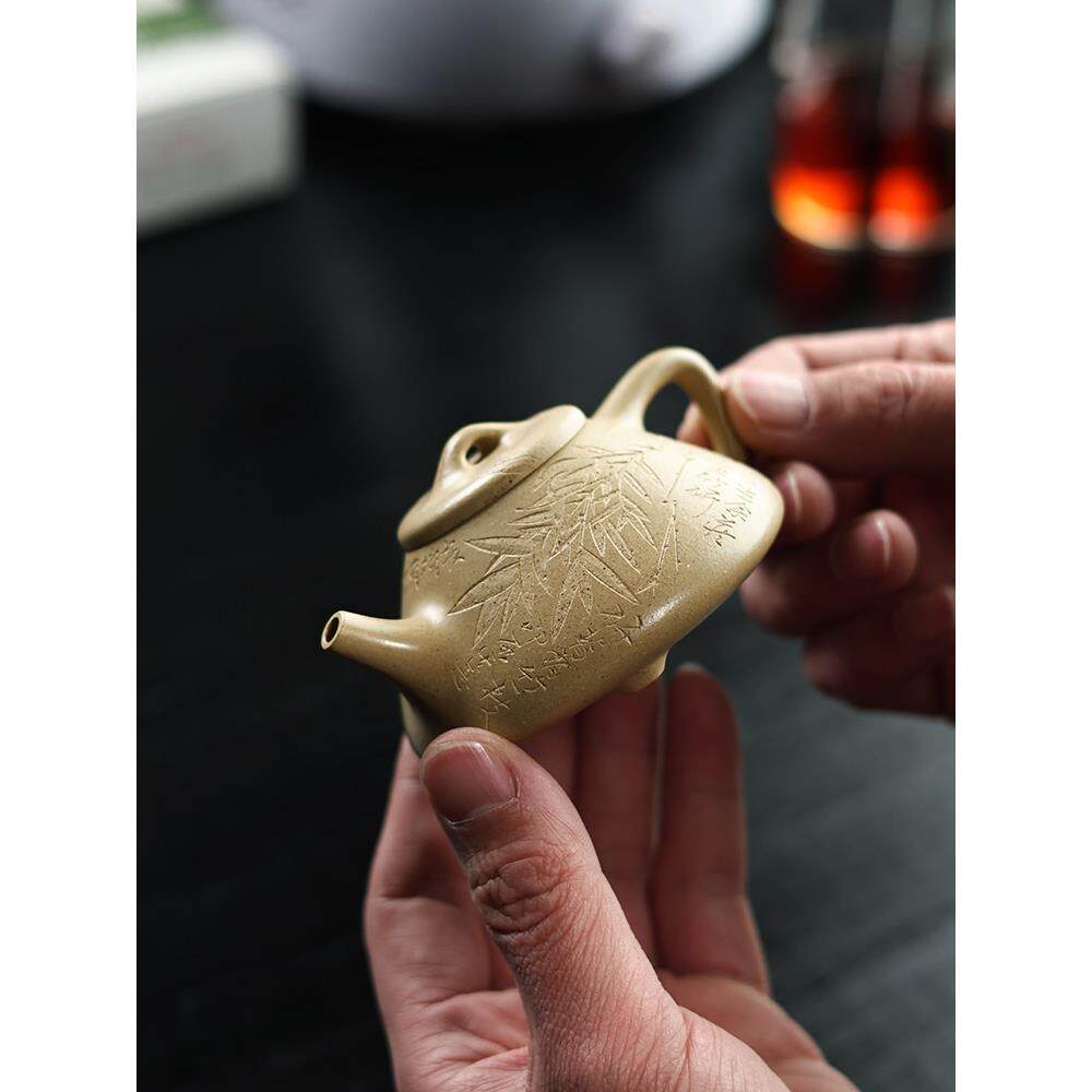 宜兴紫砂壶原矿本山绿泥子冶石瓢小品泡茶壶纯全手工茶具功夫茶具