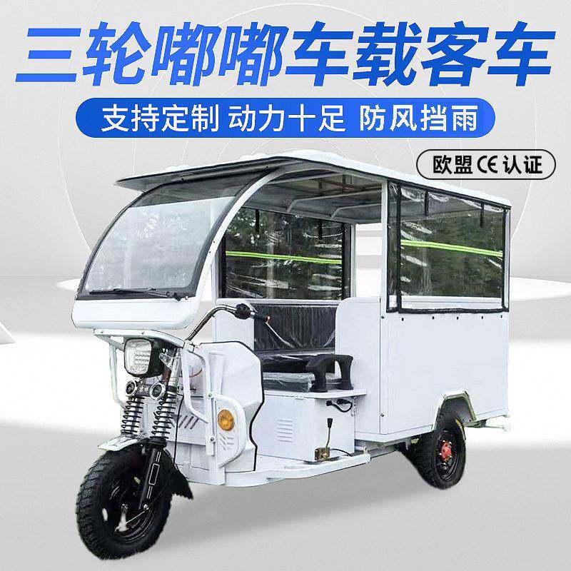 三轮电动车载客雨棚多人座旅游观光嘟嘟车排电动三轮车电动车