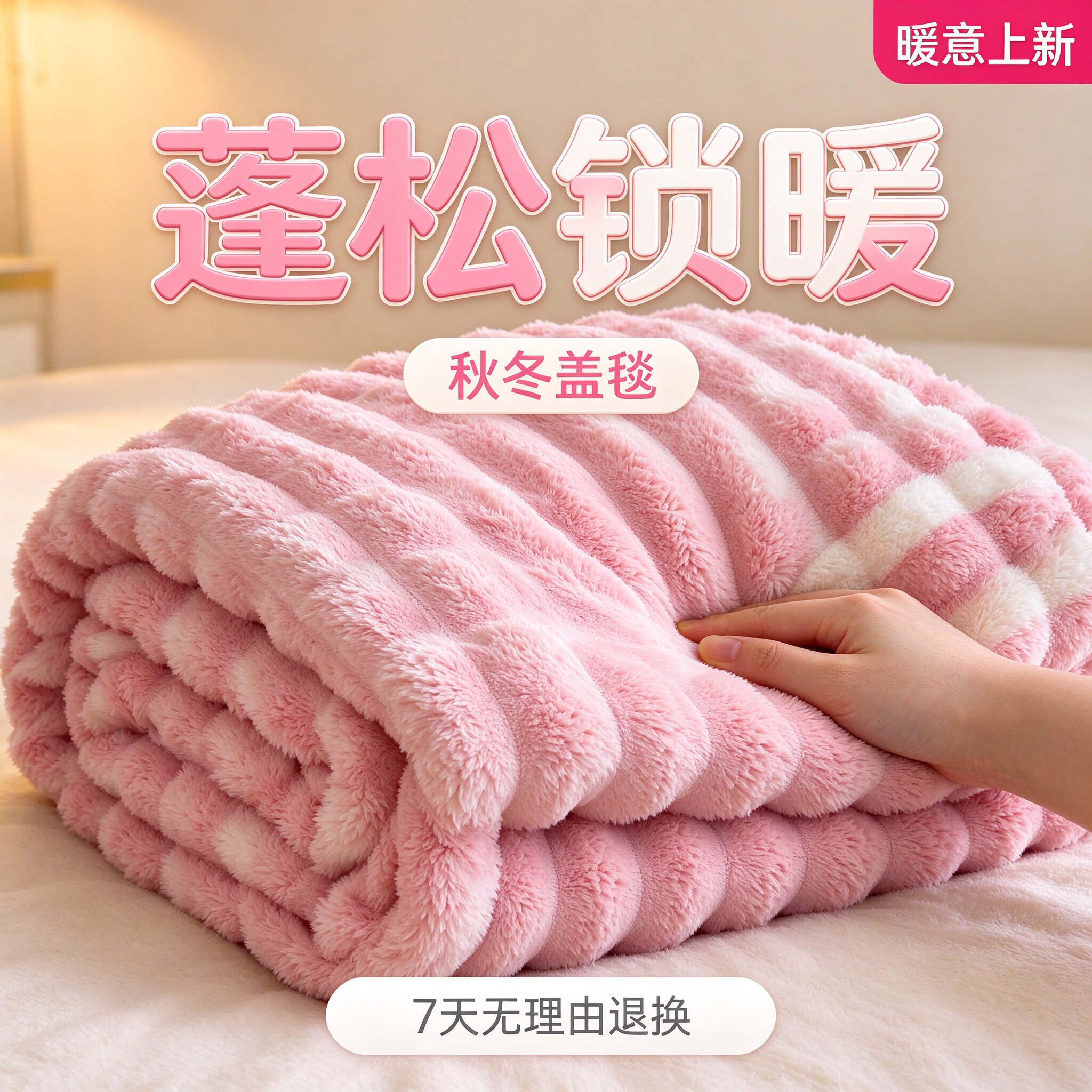 加厚兔毛绒毛毯长毛办公室披肩小毯子冬季午睡毯沙发毯高级感盖毯