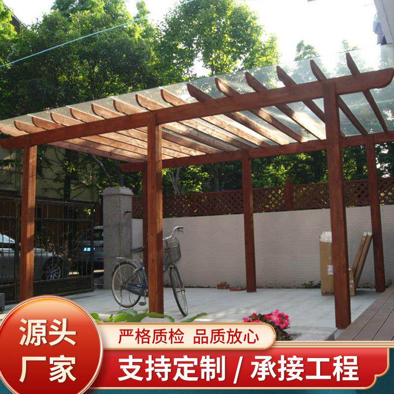 碳化防腐木葡萄架户外旅游景点花园爬藤架子公园仿古实木长廊定制
