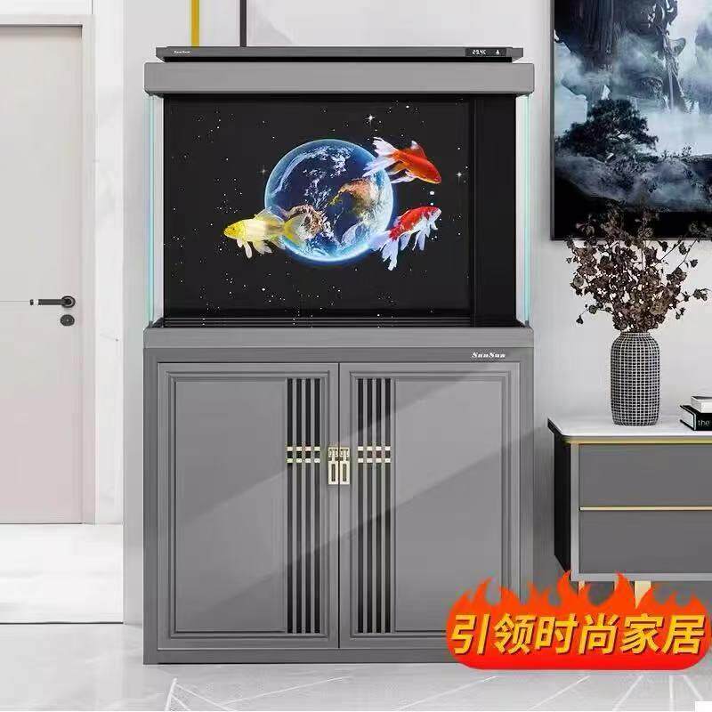 森森超白玻璃鱼缸大中型金鱼缸 客厅落地生态水族箱底部过滤免换